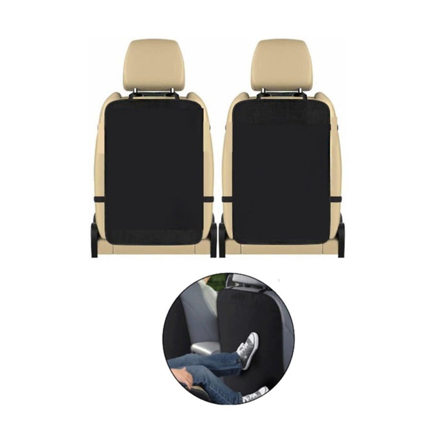 Microcase Oto Koltuk Arkası Koruyucu Kılıf 2li Yıkanabilir Siyah -AL4110