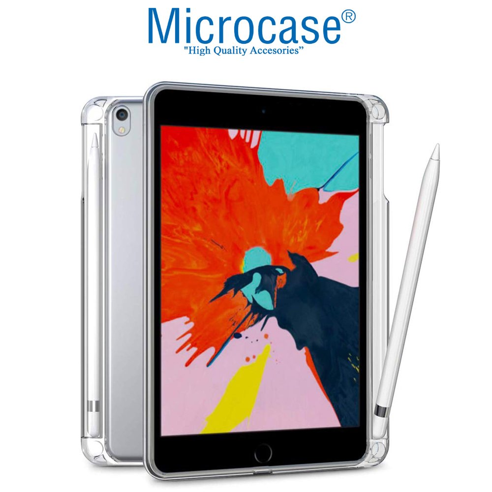 Microcase iPad 7.Nesil 10.2 2019 Soft TPU Kalem Koymalı Silikon Kılıf - Şeffaf