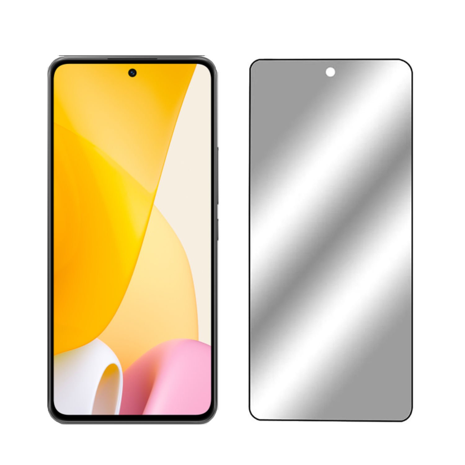 Microcase Xiaomi Redmi 12 Lite  Tam Kaplayan Çerçeveli Tempered Ekran Koruyucu -AL3276