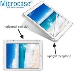Microcase iPad 7.Nesil 10.2 2019 Soft TPU Kalem Koymalı Silikon Kılıf - Şeffaf