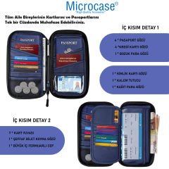 Microcase Unisex Su Geçirmez Çok Amaçlı Seyehat Pasaport Çok Gözlü Organizer Çanta AL4863
