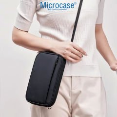 Microcase Unisex Su Geçirmez Çok Amaçlı Seyehat Pasaport Çok Gözlü Organizer Çanta AL4863