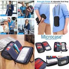 Microcase Unisex Su Geçirmez Çok Amaçlı Seyehat Pasaport Çok Gözlü Organizer Çanta AL4863