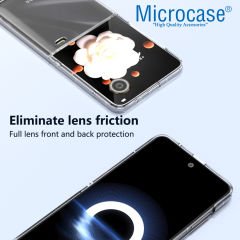 Microcase Honor Magic V Flip ile Uyumlu  Sert Kristal Kapaklı Kılıf Şeffaf- AL3157