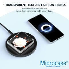 Microcase Honor Magic V Flip ile Uyumlu  Sert Kristal Kapaklı Kılıf Şeffaf- AL3157