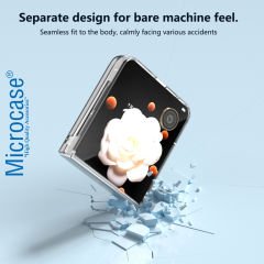 Microcase Honor Magic V Flip ile Uyumlu  Sert Kristal Kapaklı Kılıf Şeffaf- AL3157