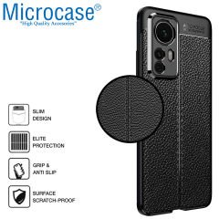 Microcase Xiaomi 12S Pro Leather Tpu Silikon Kılıf - Siyah