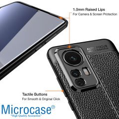 Microcase Xiaomi 12S Pro Leather Tpu Silikon Kılıf - Siyah