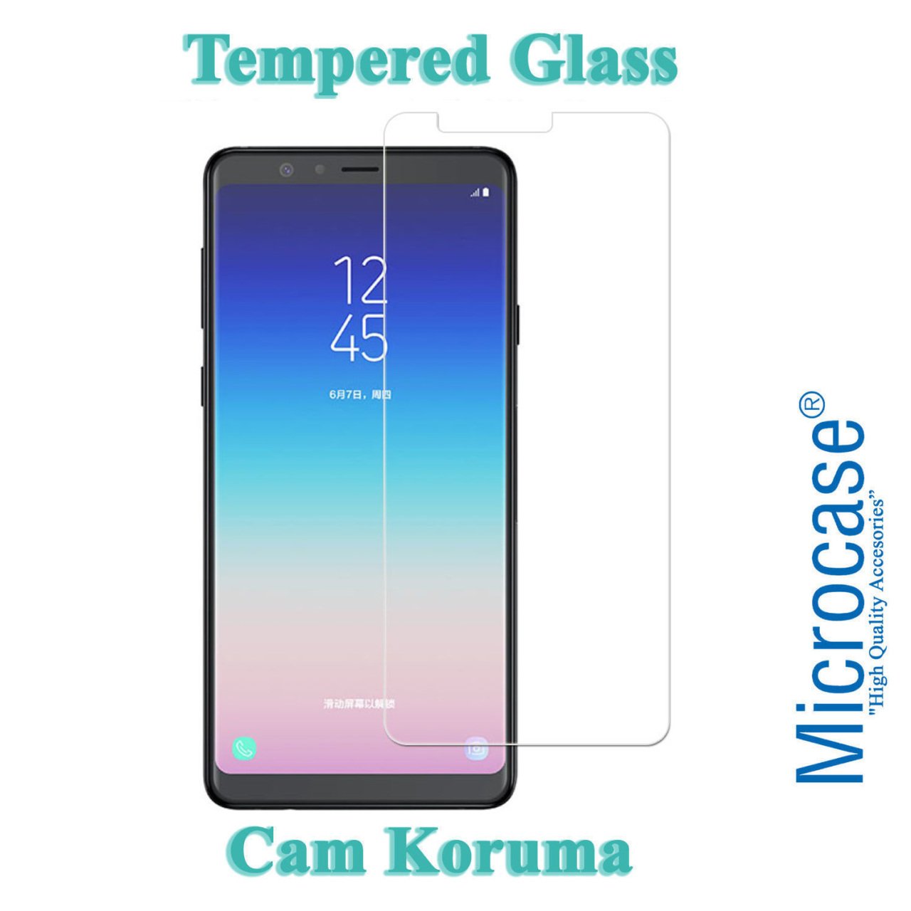 Microcase Samsung Galaxy A9 Star Tempered Glass Cam Ekran Koruyuc