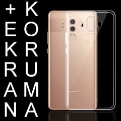 Huawei Mate 10 Pro 0.2 mm Silikon Kılıf + Nano Glass