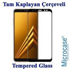 Galaxy A8 2018 Tam Kaplayan Çerçeveli Tempered Ekran Koruma-SİYAH