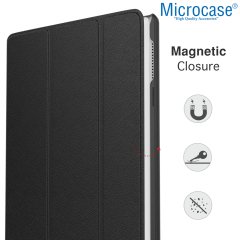 Microcase Lenovo Tab 4 10 Plus Delüx Leather Serisi Standlı Kılıf - Siyah