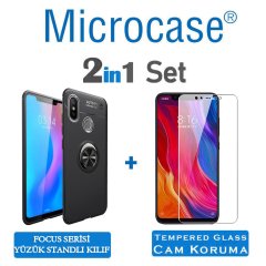 Xiaomi Mi 8 SE Focus Yüzük Standlı Kılıf + CAM (SEÇİN)