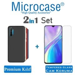 Microcase Realme XT Premium Matte Silikon Kılıf + Tempered Glass Cam Koruma