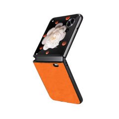 Microcase Honor Magic V Flip için Deri Desenli Plastik Koruma Kılıf - AL3156