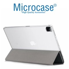 Microcase iPad Pro 12.9 2020 - 2018 Delüx Leather Seri Arkası Şeffaf Standlı Kılıf Siyah