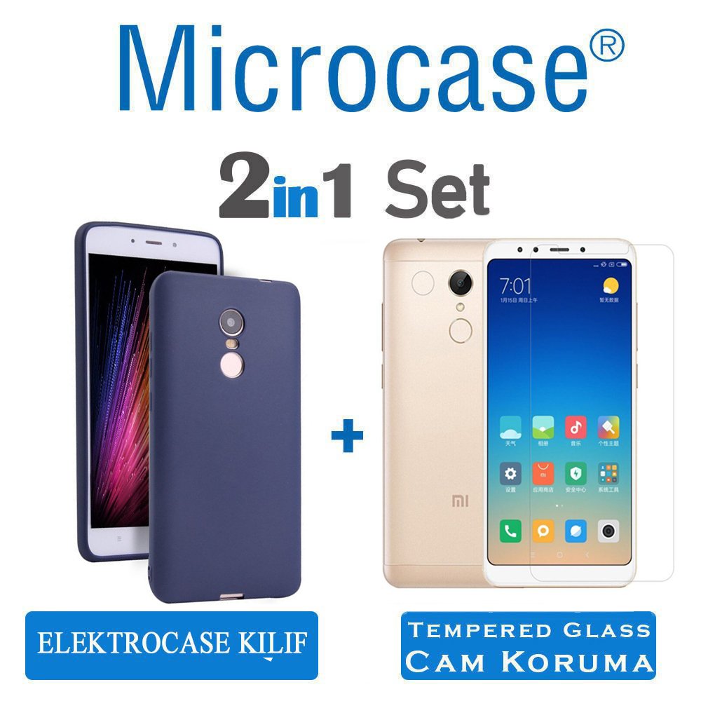 Xiaomi Redmi 5 Plus Elektrocase Serisi Silikon Kılıf + Cam Koruma