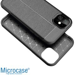 Microcase iPhone 11 Leather Tpu Silikon Kılıf - Siyah