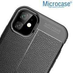 Microcase iPhone 11 Leather Tpu Silikon Kılıf - Siyah