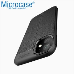 Microcase iPhone 11 Leather Tpu Silikon Kılıf - Siyah