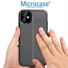 Microcase iPhone 11 Leather Tpu Silikon Kılıf - Siyah