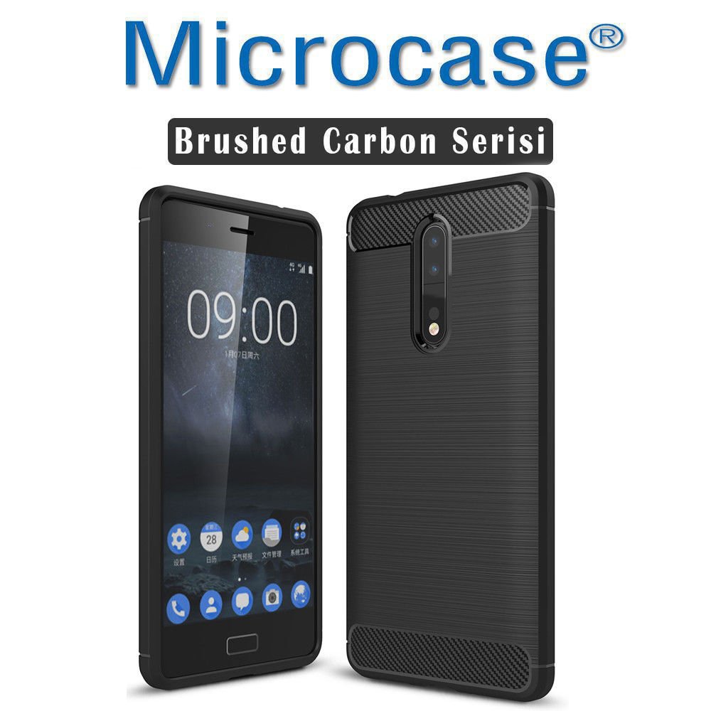Microcase Nokia 8 Brushed Carbon Fiber Silikon TPU Kılıf