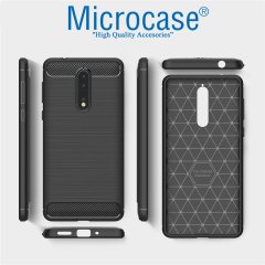 Microcase Nokia 8 Brushed Carbon Fiber Silikon TPU Kılıf