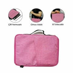 Microcase Samsung Tab Active 3 SM-T575  Uyumlu Tablet Çanta+Türkçe Bluetooth Klavye +Mouse+ Standı - Pembe AL8127