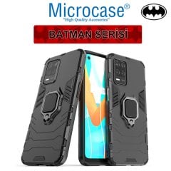 Microcase Realme 8 Pro Batman Serisi Yüzük Standlı Armor Kılıf - Siyah