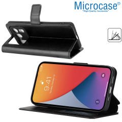 Microcase Xiaomi Mi 11 Ultra Darbeye Dayanıklı Cüzdanlı ve Standlı Kapaklı Deri Kılıf Siyah AL4232