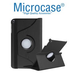 Microcase Samsung Galaxy Tab A7 T500 T505 T507 2020 10.4 360 Derece Döner Standlı Deri Kılıf Siyah