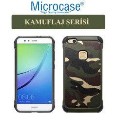 Microcase Huawei P10 Lite Kamuflaj Serisi Armor Koruma Kılıf +CAM