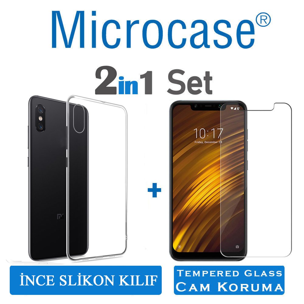 Microcase Xiaomi Mi 8 Pro İnce 0.2 mm Soft Silikon Kılıf + CAM