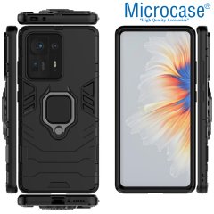 Microcase Xiaomi Mix 4 Batman Serisi Yüzük Standlı Armor Kılıf - Siyah