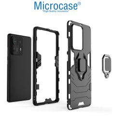 Microcase Xiaomi Mix 4 Batman Serisi Yüzük Standlı Armor Kılıf - Siyah