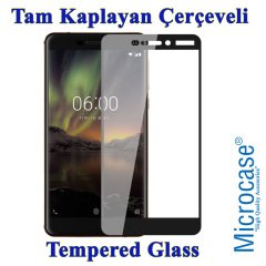 Nokia 6 2018 Tam Kaplayan Çerçeveli Tempered Ekran Koruyucu