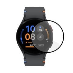 Microcase Samsung Galaxy Watch FE   Tam Kaplayan Kavisli Ekran Koruyucu 3D Pet Film - Siyah AL3385