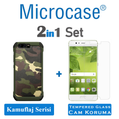 Microcase Huawei P10 Plus Kamuflaj Serisi Armor Koruma Kılıf +CAM