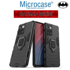 Microcase Xiaomi Poco X3 GT Batman Serisi Yüzük Standlı Armor Kılıf - Siyah