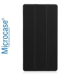Microcase Lenovo Tab 4 7 TB-7504 Delüx Leather Serisi Standlı Kılıf - Siyah