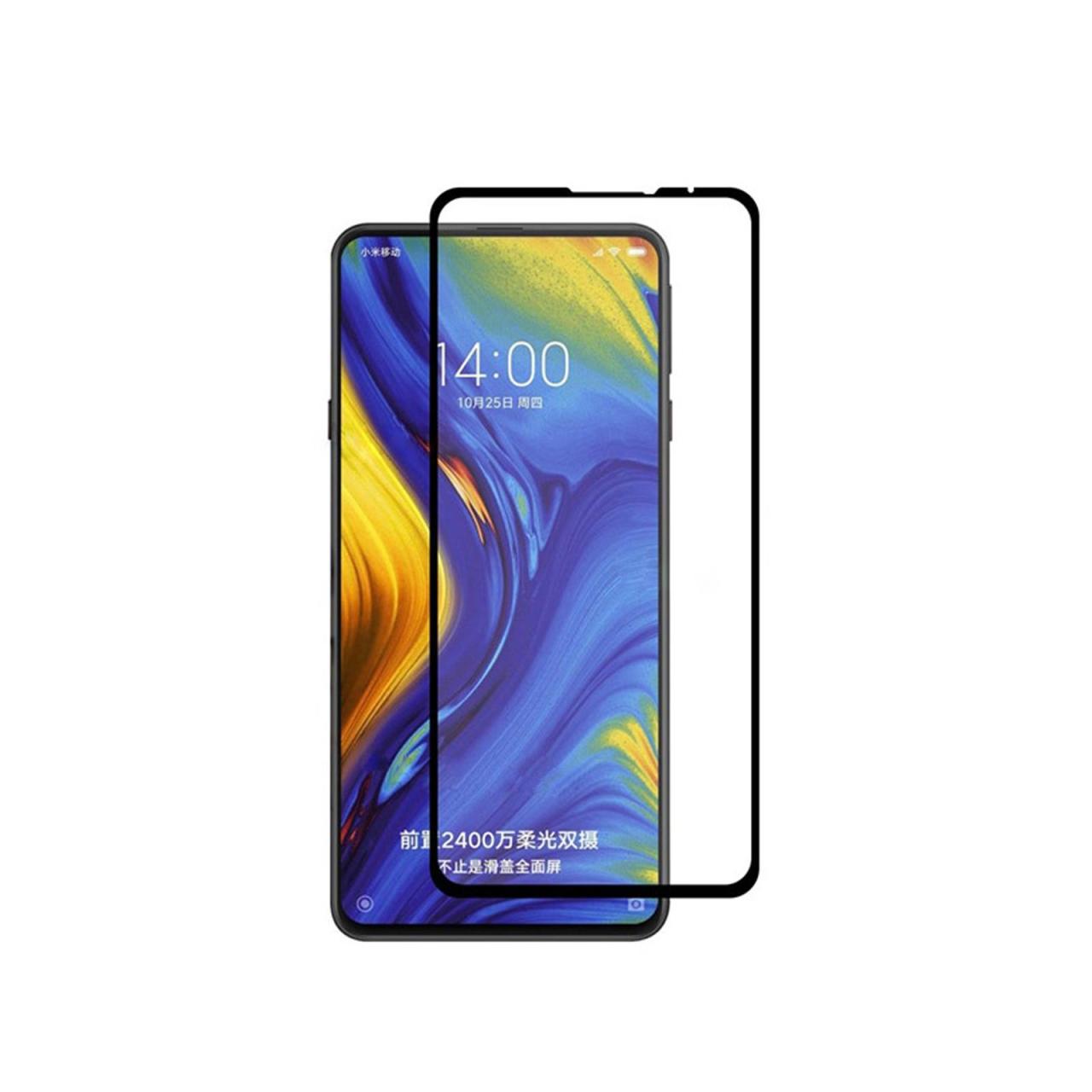 Microcase Xiaomi Mi Mix 3 Tam Kaplayan Çerçeveli Cam - Siyah