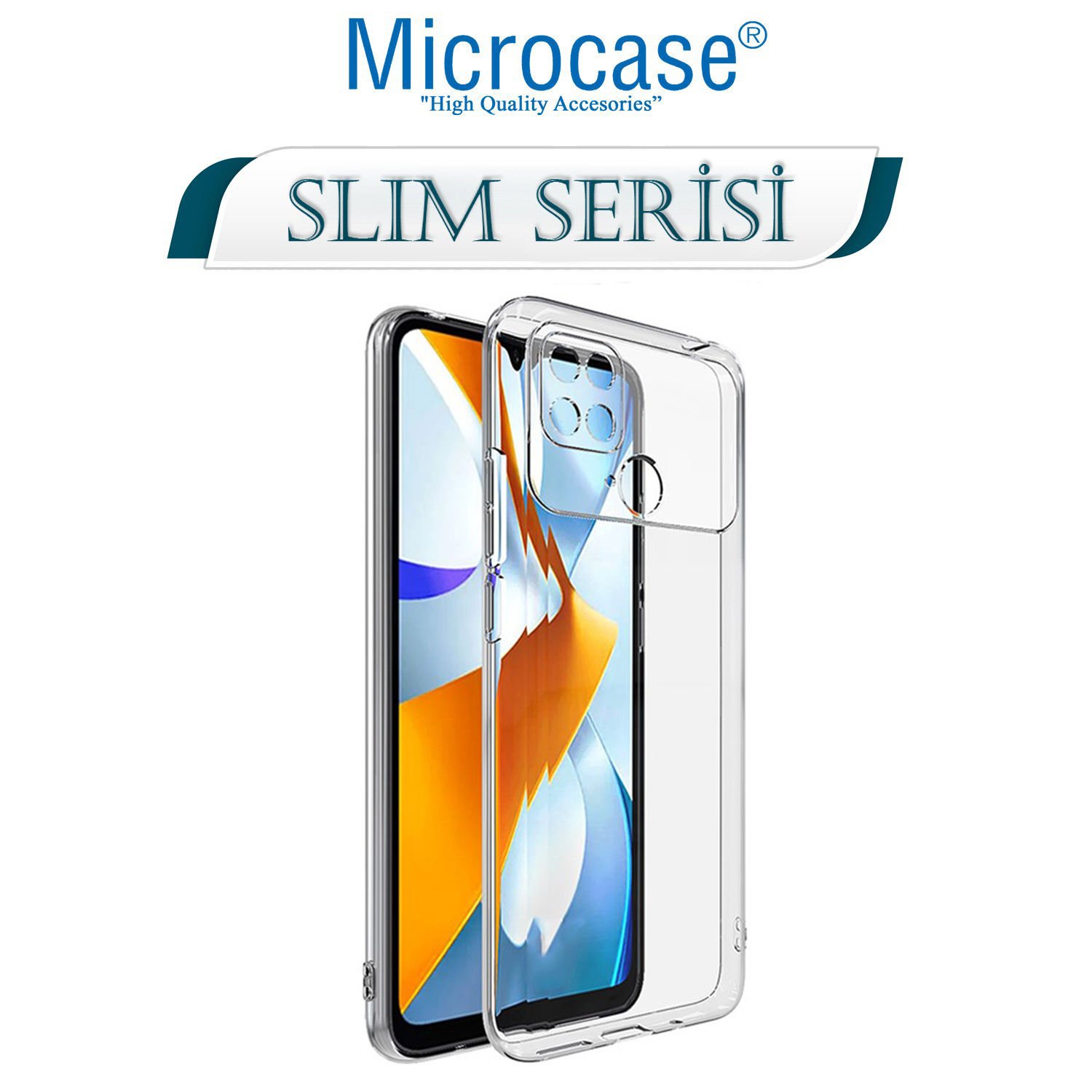 Microcase Xiaomi Poco C40 Slim Serisi Soft TPU Silikon Kılıf - Şeffaf