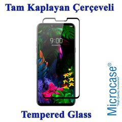 Microcase LG G8 ThinQ Tam Kaplayan Çerçeveli Tempered Ekran Koruyucu - SİYAH