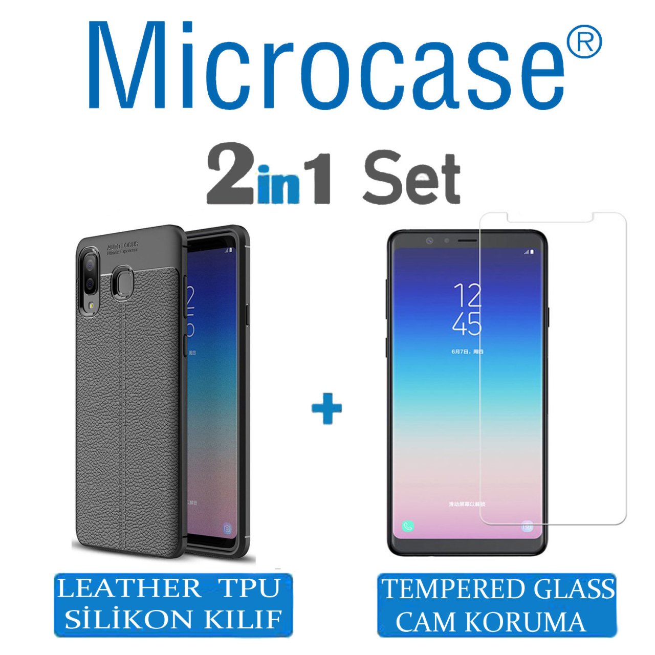 Microcase Samsung Galaxy A9 Star Leather Tpu Silikon Kılıf + CAM