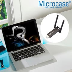 Microcase 2.4G 300Mbps USB 3.0 Wifi Adaptör Çift Anten - AL3097