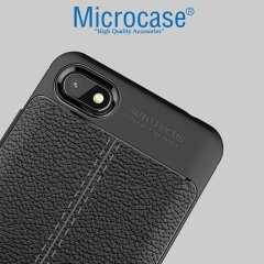 Microcase Xiaomi Redmi 6A Leather Tpu Silikon Kılıf + Cam Koruma