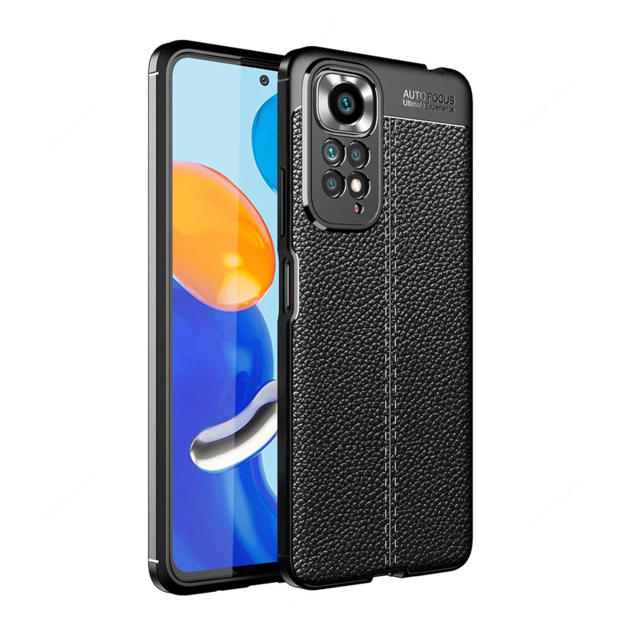 Microcase Xiaomi Redmi Note 11 Global 2022 Leather Silikon Kılıf - Siyah