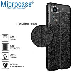 Microcase Xiaomi Redmi Note 11 Global 2022 Leather Silikon Kılıf - Siyah