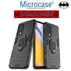 Microcase OnePlus Nord 2 5G Batman Serisi Yüzük Standlı Armor Kılıf - Siyah