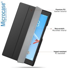Microcase Lenovo Tab 4 E8 TB-8304F TB-8304L Delüx Leather Serisi Standlı Kılıf - Siyah